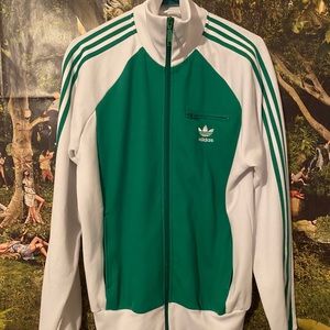 ADIDAS green and white track jacket